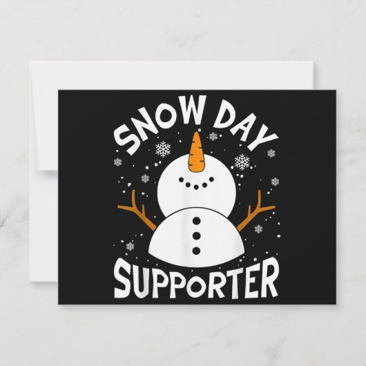 Invitation Partisan de jour de neige flocon drôle Noël enseig (Devant)