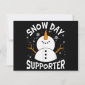 Invitation Partisan de jour de neige flocon drôle Noël enseig (Dos)