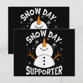 Invitation Partisan de jour de neige flocon drôle Noël enseig (Devant / Derrière)
