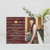 Invitation Partition Musique Bourgogne Photo Diplôme Virtuel (Debout devant)