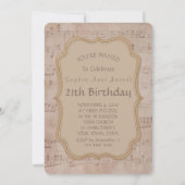 Invitation Partition vintage Gold Anniversaire Fête Invitatio (Dos)