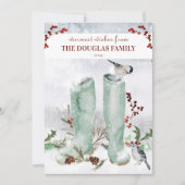 Invitation Partridge Chickadee Noël Scène d'hiver (Devant)