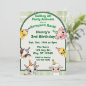 Invitation Party Animal Barnyard Bash Birthday (Debout devant)
