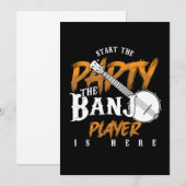 Invitation Party Banjo Player est ici Instrument Music Cadeau (Devant / Derrière)