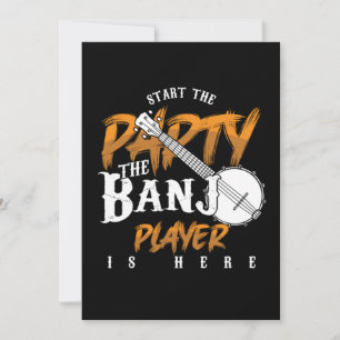 Invitation Party Banjo Player est ici Instrument Music Cadeau