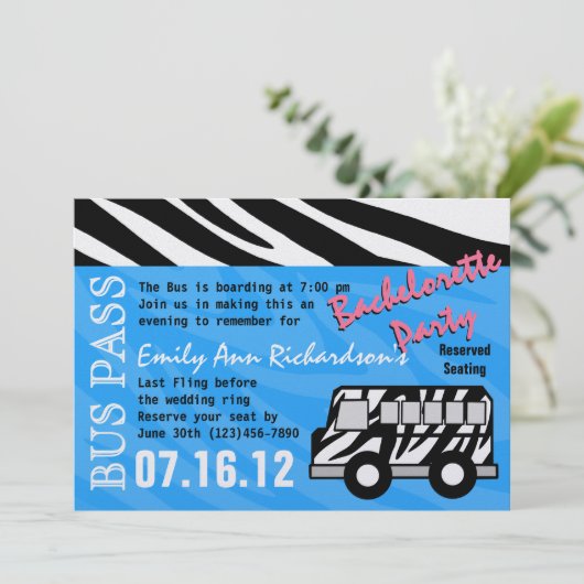 Invitation Party Bus Bachelorette Party Bash (Debout devant)