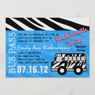 Invitation Party Bus Bachelorette Party Bash