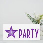 Invitation 'PARTY' de l'étoile violette blanc long (Debout devant)