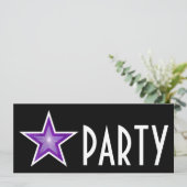 Invitation 'PARTY' de l'étoile violette noir long (Debout devant)