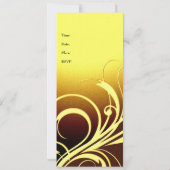 Invitation Party Elegant Jaune Or Brown Floral (Dos)