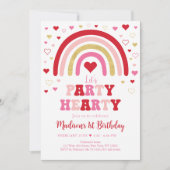 Invitation Party Heart Boho Rainbow Valentine Anniversaire (Devant)