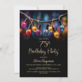 Invitation Party Lights 75th Birthday Party (Devant)