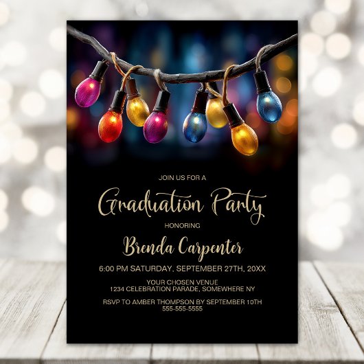 Invitation Party Lights Graduation Party