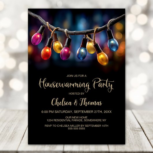 Invitation Party Lights Housewarming Party