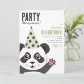 Invitation Party Like a Panda Kids Cute Birthday Party (Debout devant)