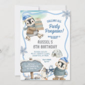 Invitation Party Penguin Arctic Animal Birthday (Devant)