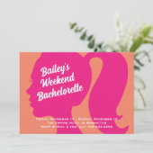 Invitation Party Pink & Orange Weekend Bachelorette (Debout devant)
