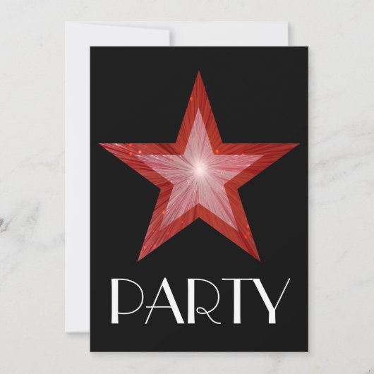 Invitation "Party" Red Star noir (Devant)
