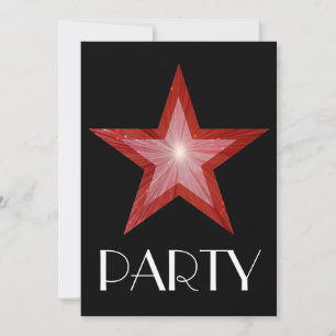 Invitation "Party" Red Star noir
