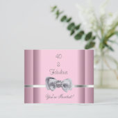Invitation Party Silver Bow Image Fabuleux 40th Pi (Debout devant)