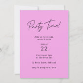 Invitation Party Time | Lumière Magenta Purple Moderne tendan (Devant)