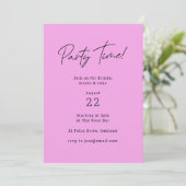 Invitation Party Time | Lumière Magenta Purple Moderne tendan (Debout devant)
