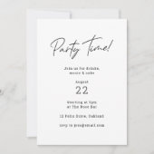 Invitation Party Time | Moderne minimaliste Simple Blanche (Devant)