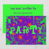 Invitation 'Party' violette à l'épeautre (Devant / Derrière)