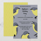 Invitation Parulines de Kirtland Amateurs d'oiseaux gris, Par (Devant / Derrière)