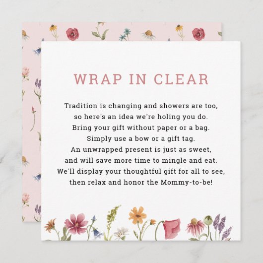 Invitation Parure de douche à fleurs de fleurs sauvages en cl (Devant / Derrière)