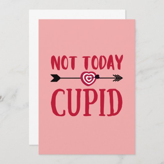 Invitation Pas Aujourd'Hui Cupidé (Devant / Derrière)
