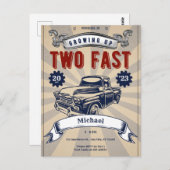 Invitation pas chère pour garçon de 2 ans 'Two Fas (Devant / Derrière)