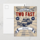 Invitation pas chère pour garçon pour un 2ème anni (Devant / Derrière)