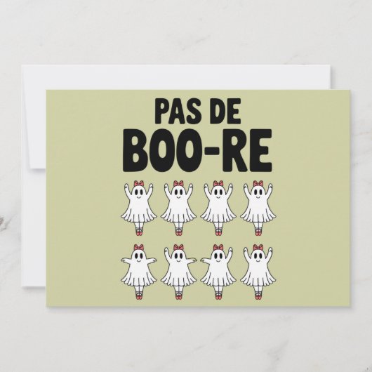 Invitation Pas de Boo-re Ballerina Ghost Halloween Éffrayant (Devant)