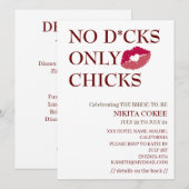 Invitation Pas de c*ns que des poules Week-end EVJF Rustique (Devant / Derrière)