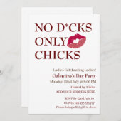 Invitation Pas de D*cks Seulement les poules Galentine's Day  (Devant / Derrière)