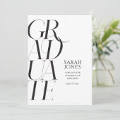 Invitation Pas de diplôme minimaliste photo (Debout devant)