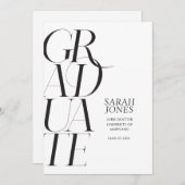 Invitation Pas de diplôme minimaliste photo (Devant / Derrière)