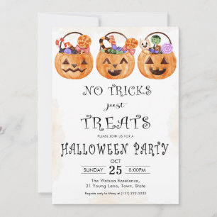 Invitation Pas de farces, juste des friandises pour la fête d