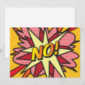 Invitation Pas de Fun Bande Dessinée Rétro Pop Art (Devant / Derrière)