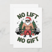 Invitation Pas de levage pas de cadeau Drôle Père Noël Gym Fi (Devant / Derrière)