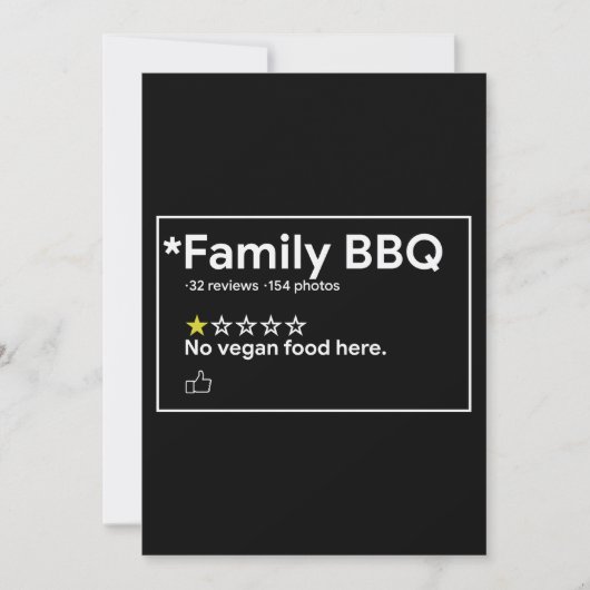 Invitation Pas de nourriture végétalienne pour le barbecue fa (Devant)