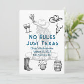 Invitation Pas de règles Juste Texas Bachelorette Party Invit (Debout devant)