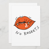 Invitation Pas de Regrets Red Lips Valentine (Devant / Derrière)