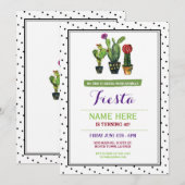 Invitation Pas de Siesta Fiesta Anniversaire Cactus Invitatio (Devant / Derrière)