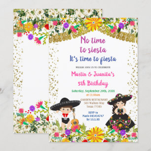 Invitation Pas de temps pour Siesta c'est l'heure d'un annive