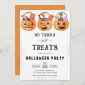 Invitation Pas de tours, il suffit de traiter la fête d'Hallo (Devant / Derrière)