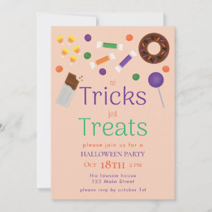 Invitation Pas de Tours Juste des Friandises Fête de Hallowee