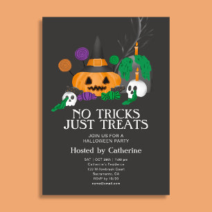 Invitation Pas de tours, juste des friandises Soirée Hallowee