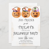 Invitation Pas de tours juste pour la fête d'Halloween (Devant / Derrière)